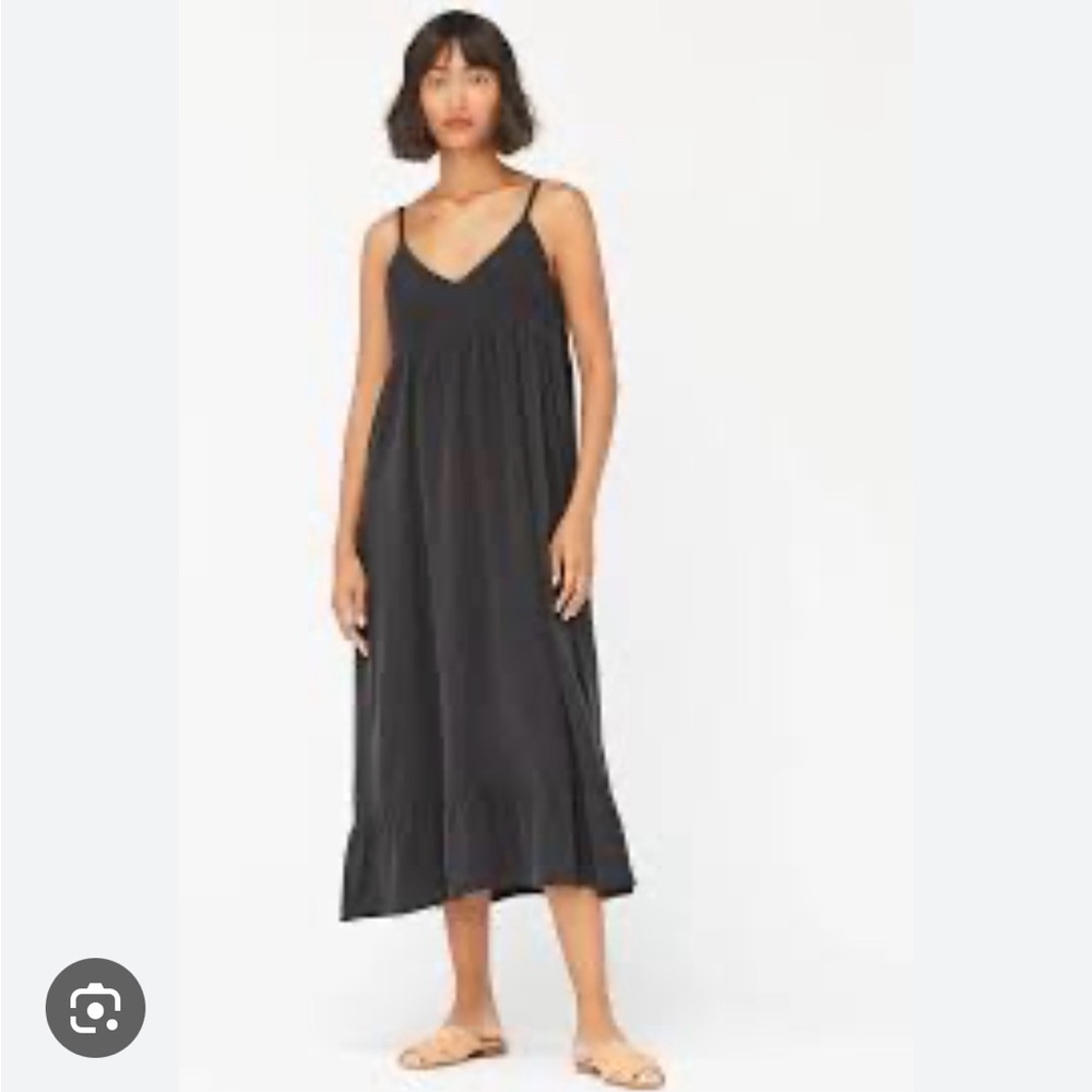 LACAUSA Women’s Size Large Raw Silk Indio Dress in Tar